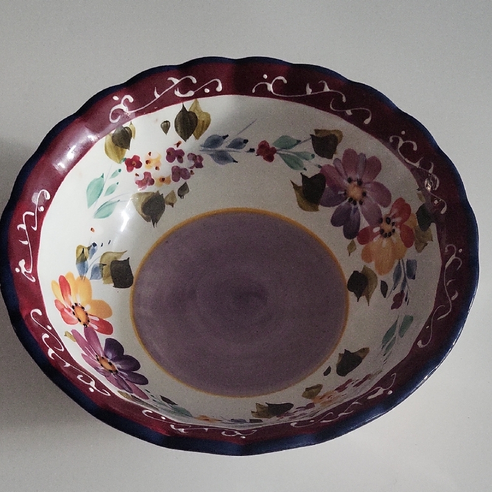 Elegant Purple and Red Dinnerware Set with Floral Design